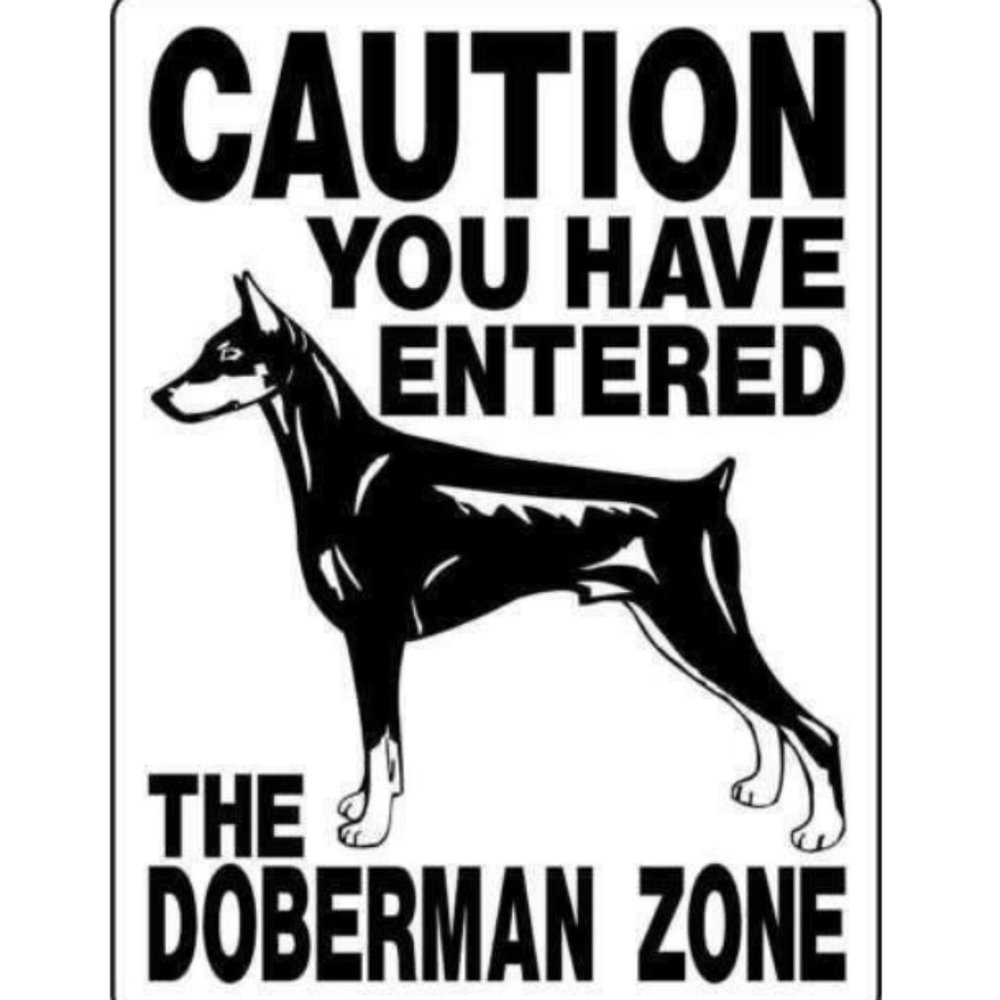 Doberman Pinscher 9"x12" Aluminum Sign